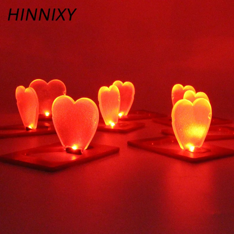 Hinnixy 10 шт./лот Светодиодная лампа красного цвета в форме сердца портативная для