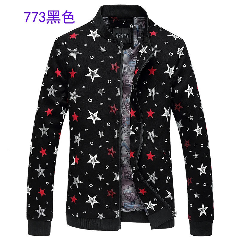 773b YuWaiJiaRen, большой размер, 5XL, мужская куртка-бомбер, стоячий воротник, повседневная куртка на молнии, Мужская брендовая одежда, верхняя одежда, пальто с цветочным принтом - Цвет: 773b