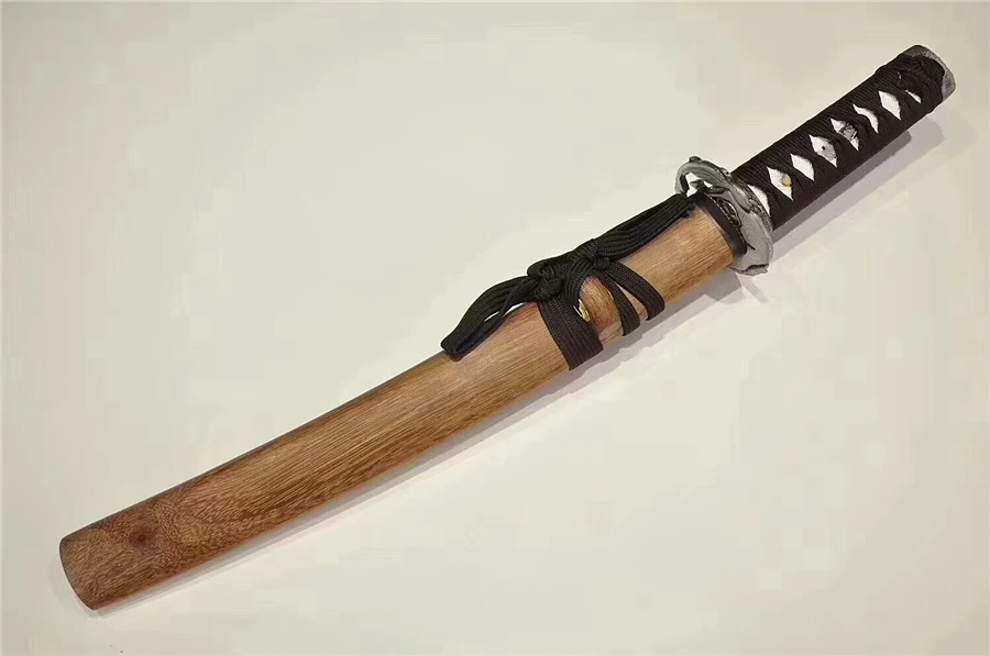 Японские мечи вакидзаси меч самурая короткий нож ГЛИНА ЗАКАЛЕННОЕ T10 сталь Супер острый