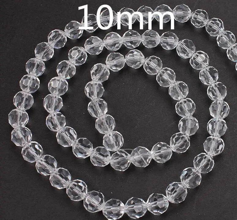 MEIBEADS красивые великолепные натуральные прозрачные граненые круглые бусины для изготовления ювелирных изделий - Цвет: 10mm 70pcs