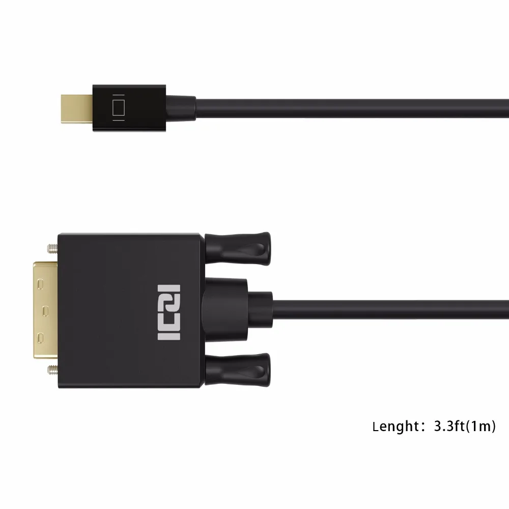 ICZI Mini display port DP to DVI кабель Папа папа Thunderbolt адаптер 1080P 60Hz для MacBook Surface Pro 1m 1 8 m 3m|mini