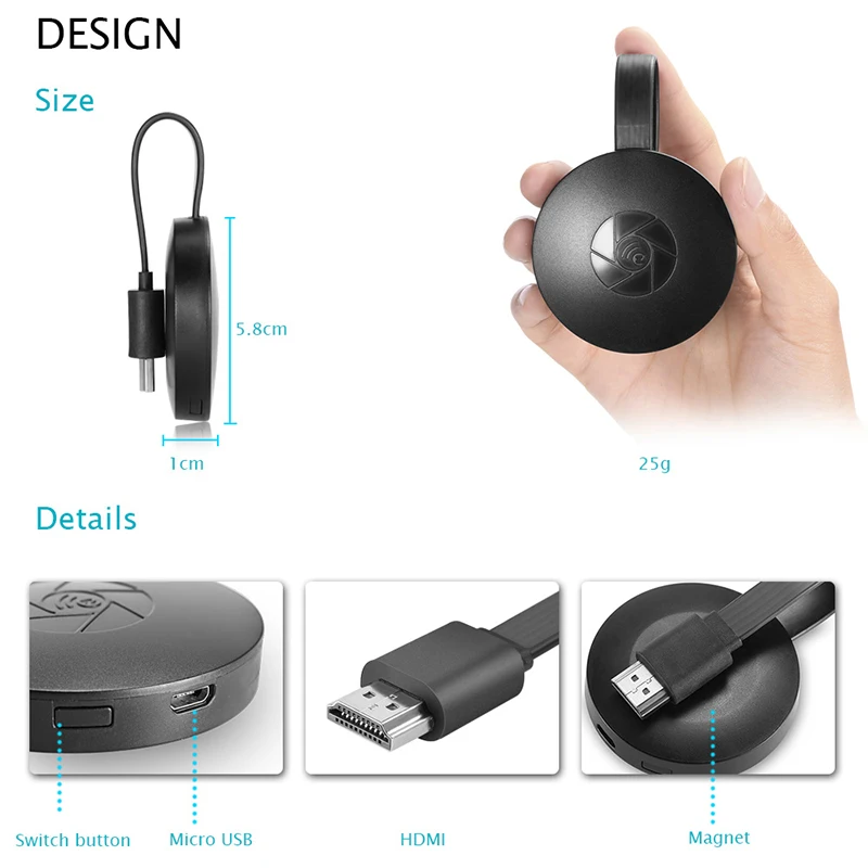 256 Мб Ezcast Miracast любой литой Airplay Hdmi Tv Stick Wifi Дисплей приемник ключ для Ios Android Pad 1080P