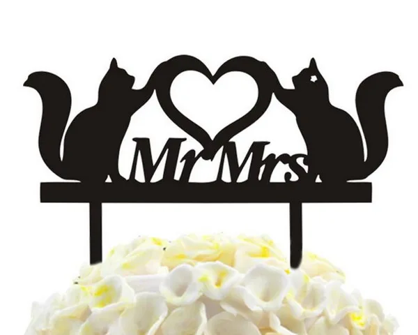 100 шт./лот креативные &quotMr and Mrs&quot для любителей кошачьего дизайна акриловые