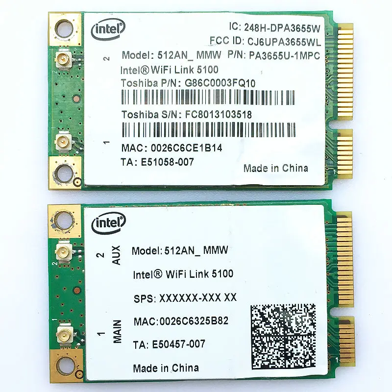 Wi Fi карта WLAN для INTEL 5100 512AN_MMW PCI E 802.11N 2 4 ГГц/5 0 ГГц ноутбуков Dell Acer Sony Asus General Edition|wifi