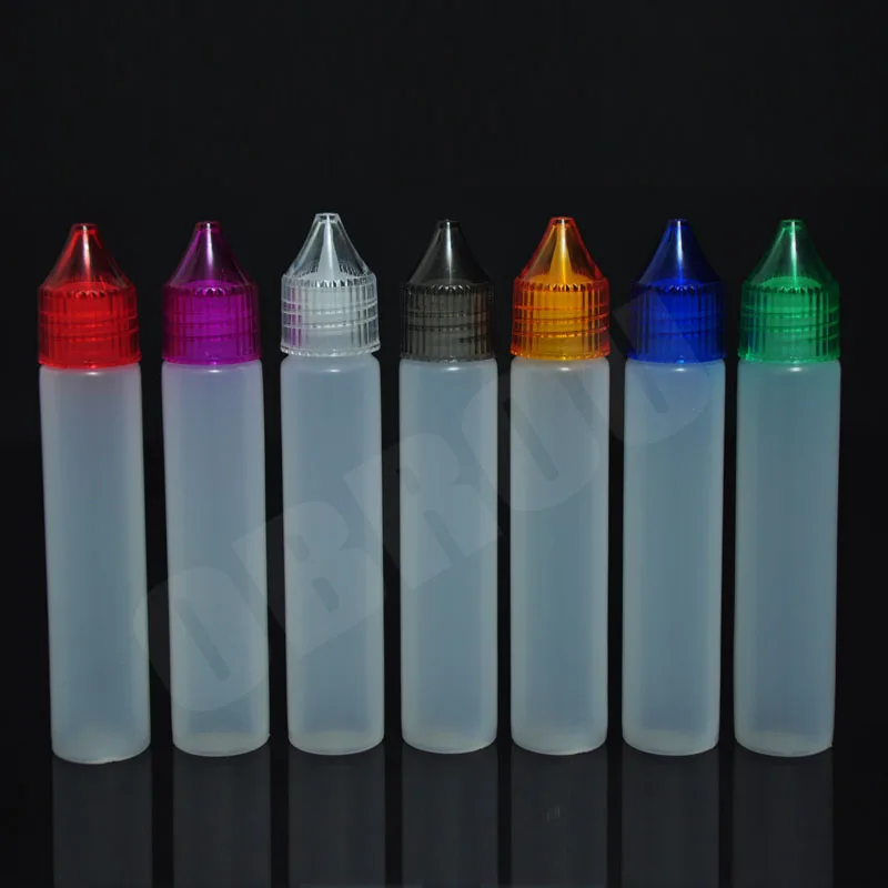 Бесплатная доставка 30 мл длинные тонкие Полупрозрачные Бутылки для электронных