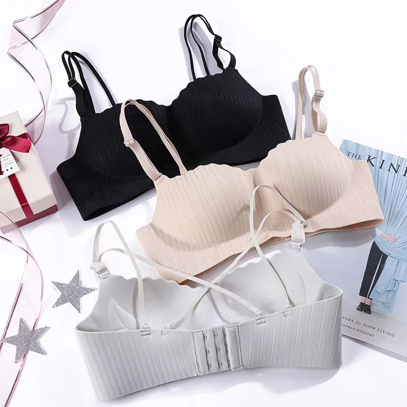 Женский бюстгальтер с эффектом пуш ап Roseheart черный серый розовый без косточек