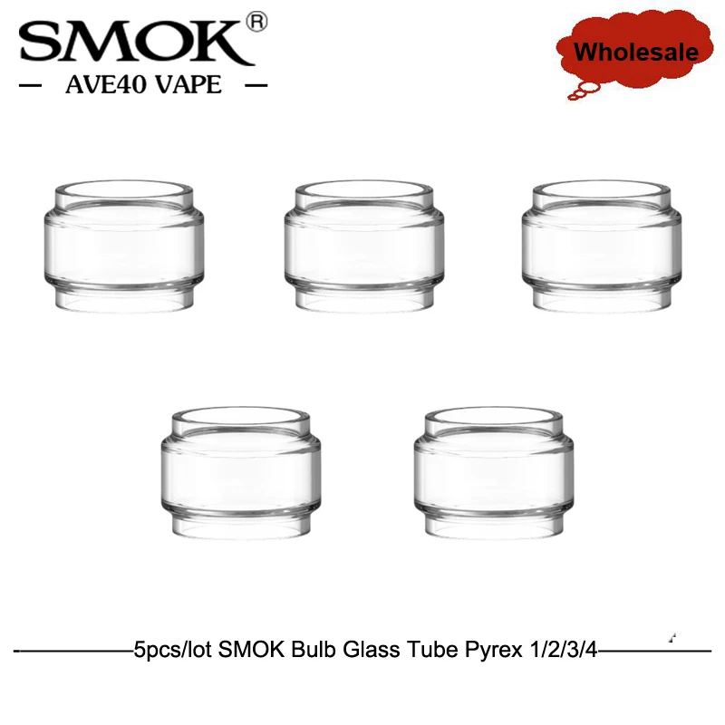 5 шт./лот электронных сигарет SMOK лампы Стекло трубка Pyrex 1/2/3/4 для TFV12 принц TFVB
