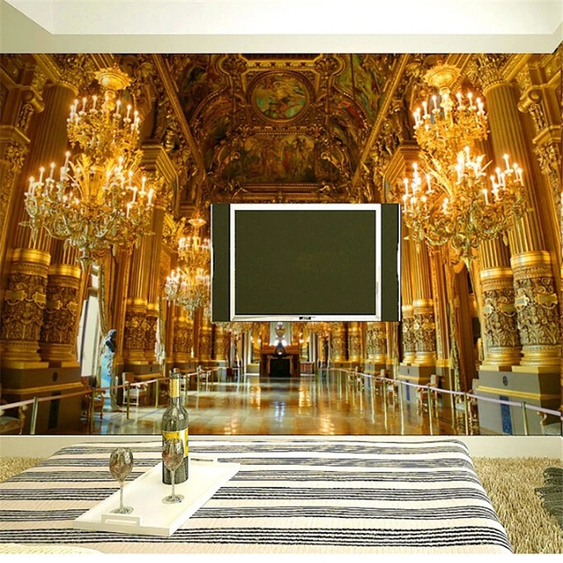 Фотообои 3d Европейский дворец настенные росписи фотообои под заказ фрески для