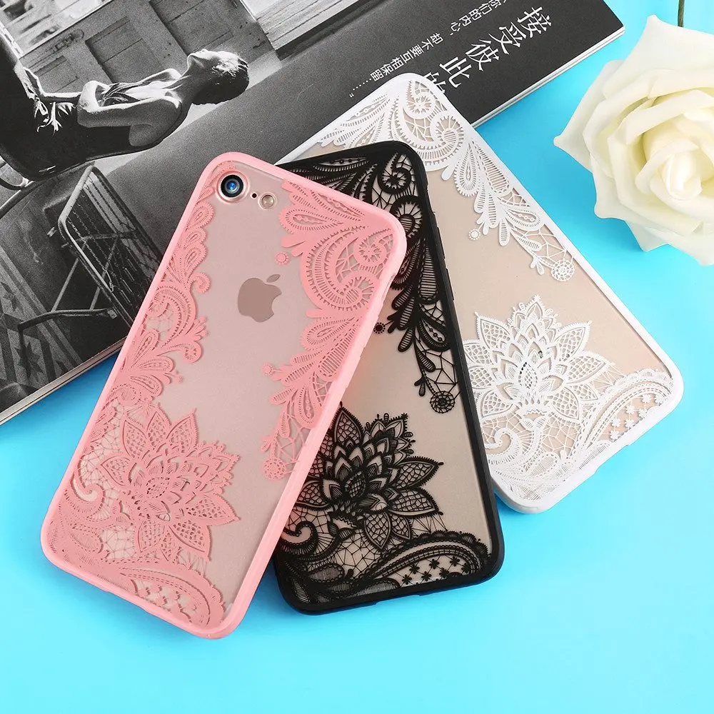 Чехол для телефона iPhone 5s 5 SE 6s 6 7 8 Plus роскошные кружевные задние чехлы из ТПУ с
