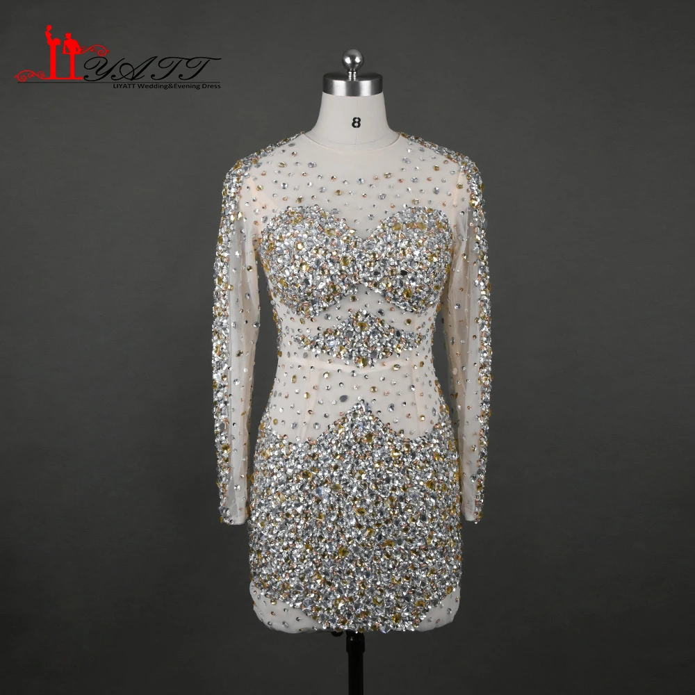 Сексуальные пышные платья 2017 Иллюзия декольте коктейльные с