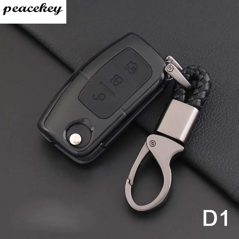 Карбоновый силиконовый защитный чехол для ключей для Ford Escort Mondeo Everest Ranger Fusion Auto Key Shell