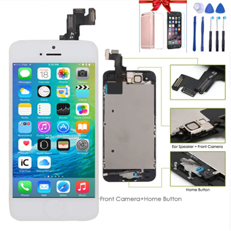 1 шт. полный комплект ЖК-дисплей для iPhone 5S ЖК-экран сенсорный дигитайзер полная