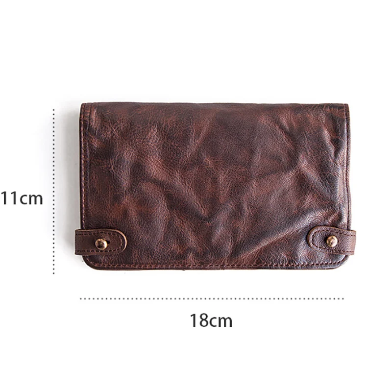 AETOO Retro Sheepskin Wallet Men's multi-card ticket clip folding vertical leather handbag can be put into the phone | Багаж и сумки