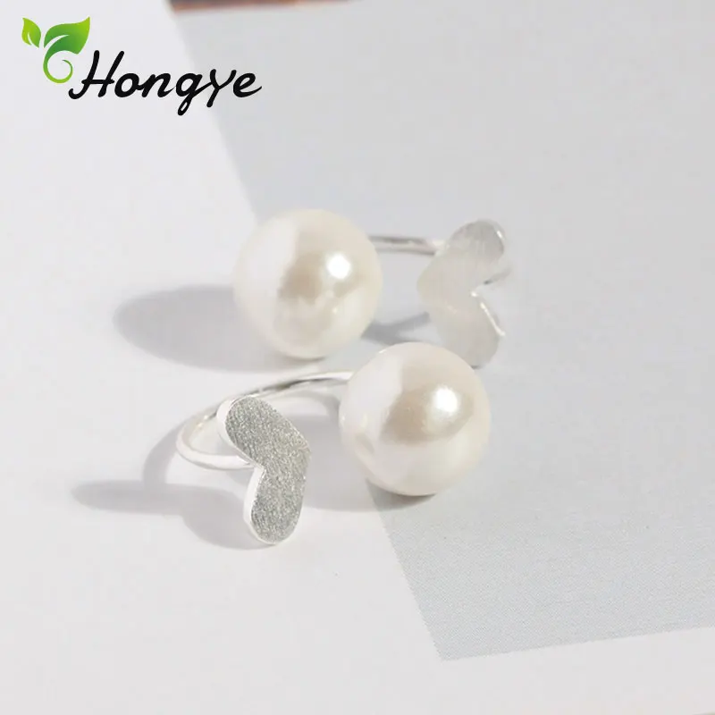 Hongye женские серьги-гвоздики из настоящего серебра, женские серьги с натуральным жемчугом, Свадебные/вечерние/юбилейные серьги