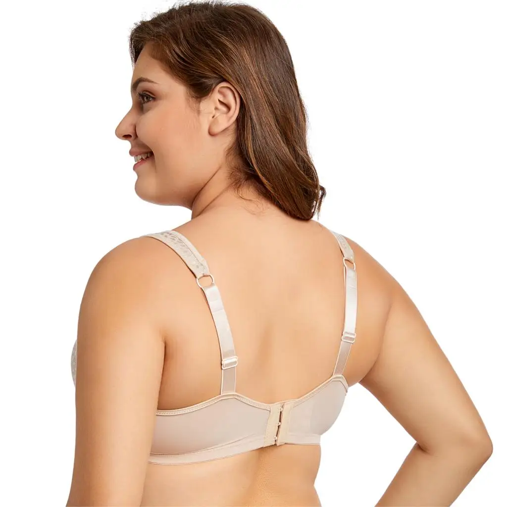 Для женщин пены Контурные Jacquard Full Cup Поддержка плюс Размеры бюстгальтер на косточках