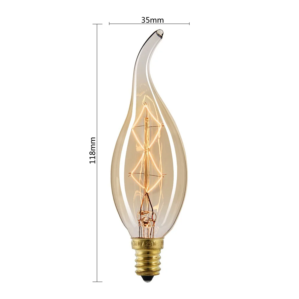 Edison ЛАМПЫ Ретро E14 C35 винтажные ncandescent лампы 110 v 220 Праздничные огни 40 w для