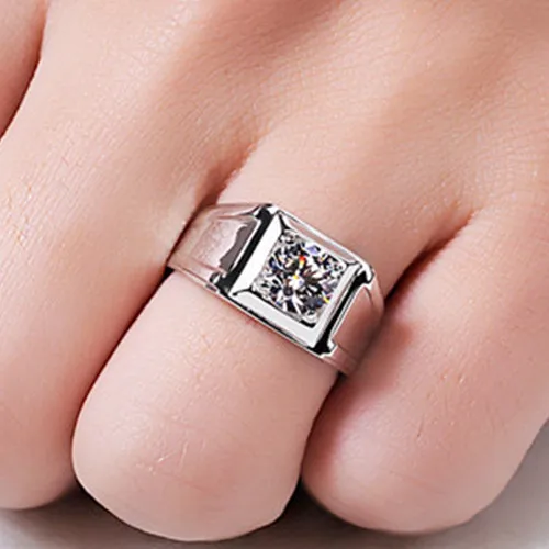 Оптовая продажа сертификат 0.5Ct положительное Moissanite мужское обручальное кольцо