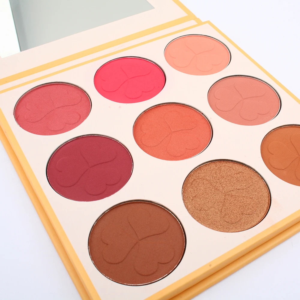 ISMINE 9 Color Blush Makeup Pallete Cheek Cosmetics Make Up Blusher Powder Palette Face Bronzer with Cardboard | Красота и здоровье