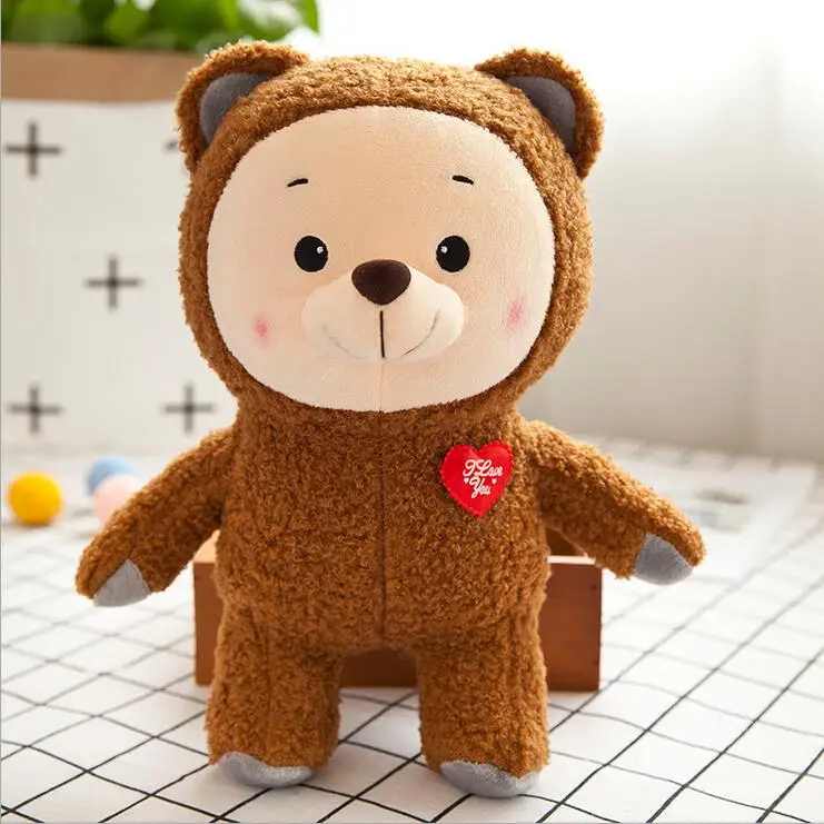 Light Brown 30 см медведь сердце любовь плюшевые игрушки мягкие Животные Плюшевый медведь милые плюшевые куклы детские игрушки для девочек подарок на день рождения - Цвет: Light Brown