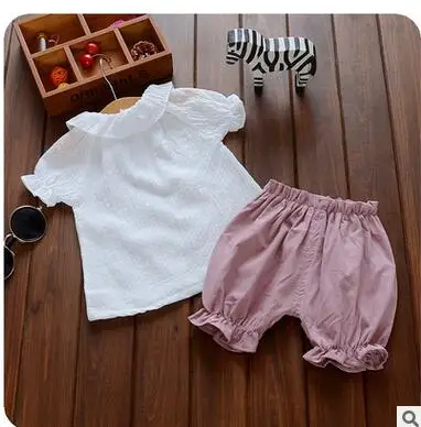 Коллекция 2016 года летняя одежда костюм с короткими рукавами для маленьких