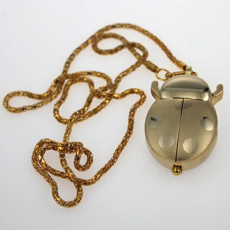 Цепочка кварцевая с подвеской божья коровка 10 шт./лот|pocket watch pendant necklace|pocket chainpocket