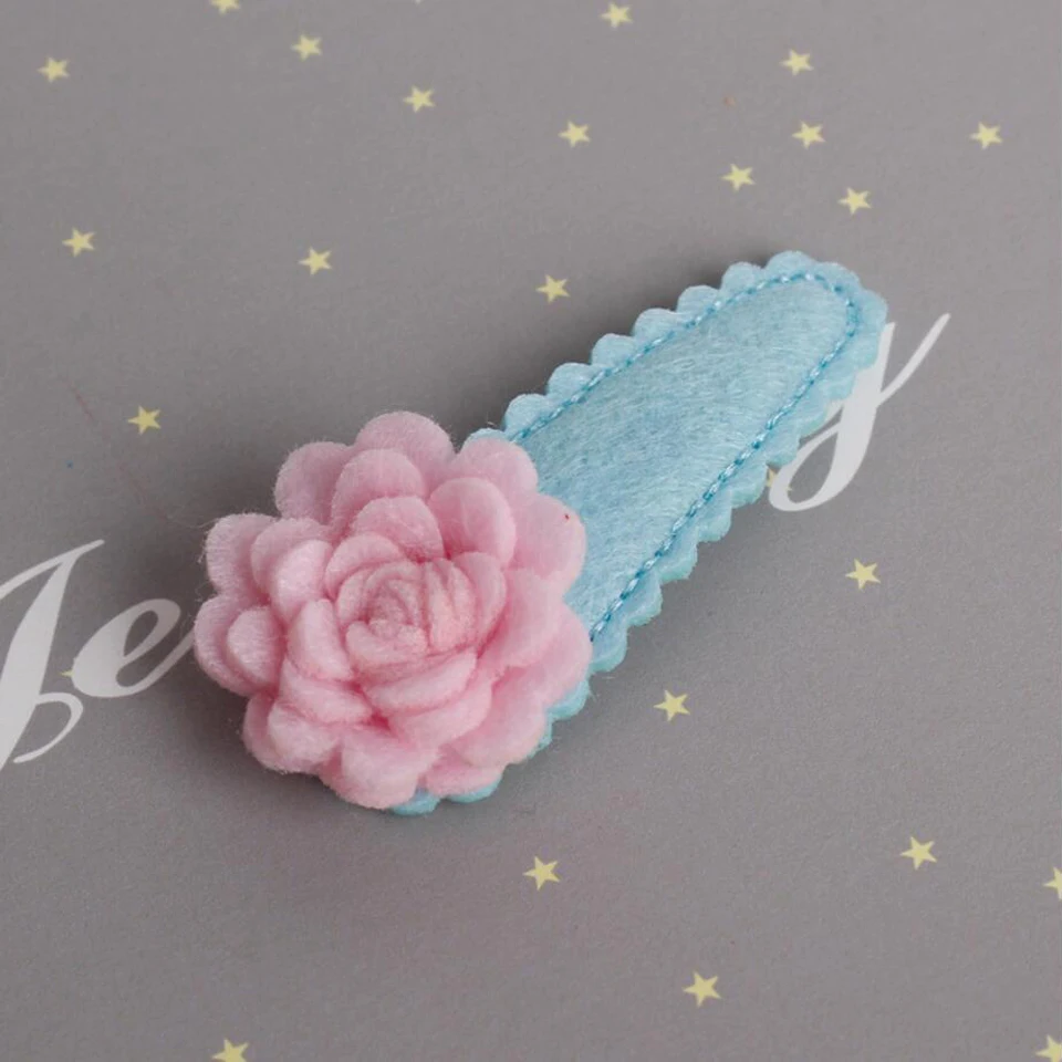 2 шт./лот милая фетровая аппликация для девочек Розовый Цветущий цветок розы