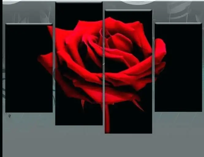 

New 5d diy diamond painting red rose full square drill 3d diamond embroidery decorative artwork 4pcs