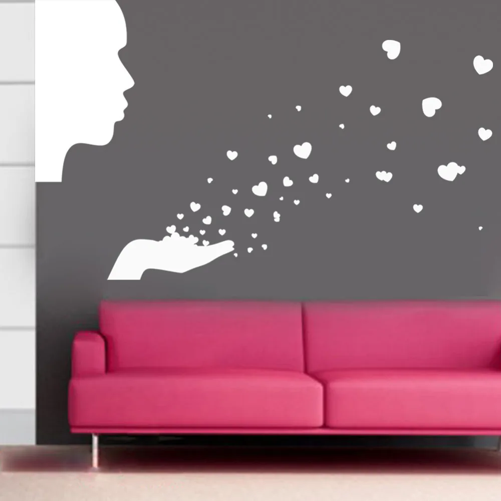 Наклейки на стену с сердечками наклейки для детской комнаты 83*44 см обои