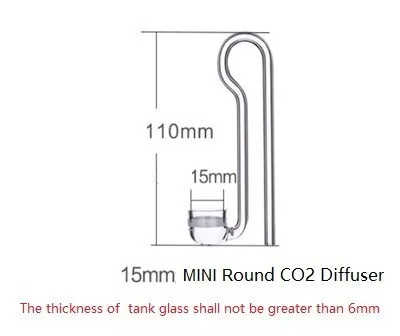Mini diffuser 15 ADA Quailty VIV мини плоский круглый нижний стеклянный регулятор для аквариума подвесной СО2 распылитель аквариума для растений для выращивания рыб - Цвет: Mini diffuser 15