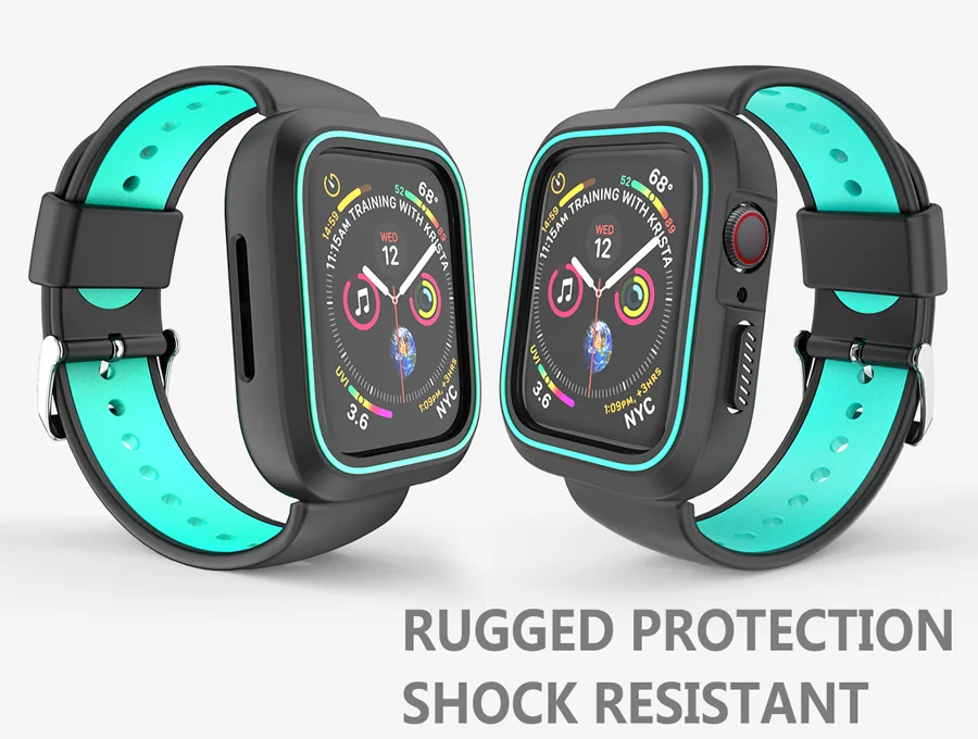 Резиновый ремешок для часов Ithuriel для Apple Watch, ремешок 38 мм, 40 мм, 42 мм, 44 мм, мягкий спортивный Чехол для iWatch series 4, 3, 2, модный