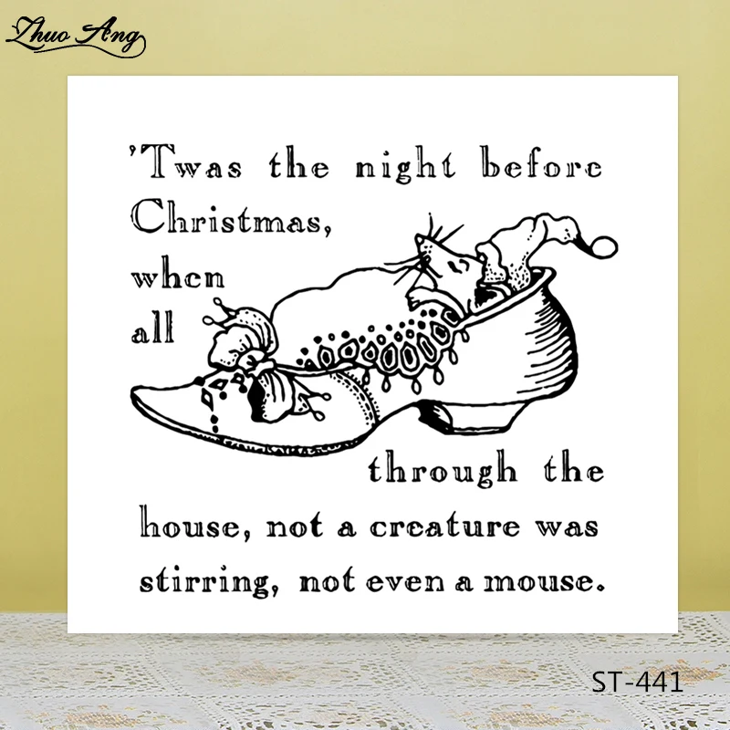 

Christmas Mouse Transparent Rubber Stamp/Seal for DIY Scrapbooking/Photo Album Decorative Card Making Clear Stamps Supplies