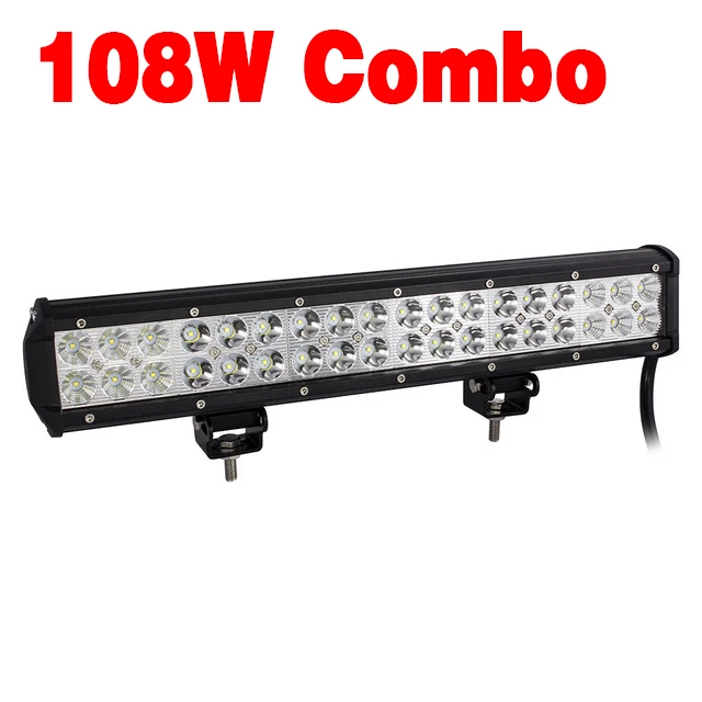 17inch 108w combo 4, 7, 12, 17, 20, 23, 28, 36, 44 дюйма, 18 Вт-288 Вт, светодиодный рабочий светильник для внедорожника, для мотоцикла, трактора, лодки, внедорожника, 4WD, 4x4, грузовик, внедорожник, ATV - Цвет: 17inch 108w combo