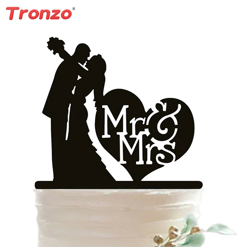 

Tronzo New Romantic Wedding Cake Topper Acrylic MR MRS Lovely Wedding Decoration Cake Accessory Table Decor