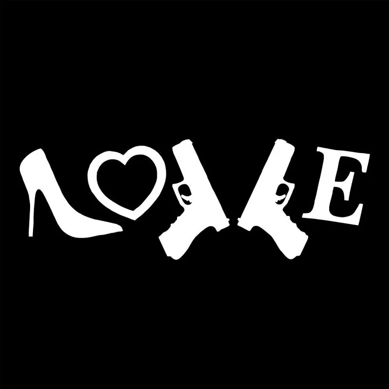 Оригинальная виниловая фотонаклейка с надписью LOVE Heel And Gun размером 20x6 7 см|motorcycle