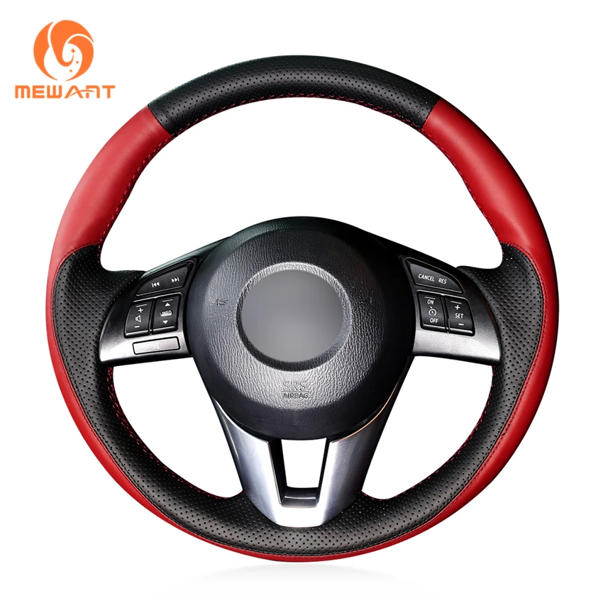 Черный кожаный чехол рулевого колеса автомобиля для Mazda 3 (BM) Axela 6 (GJ) Atenza 2 CX (KE) Scion iA