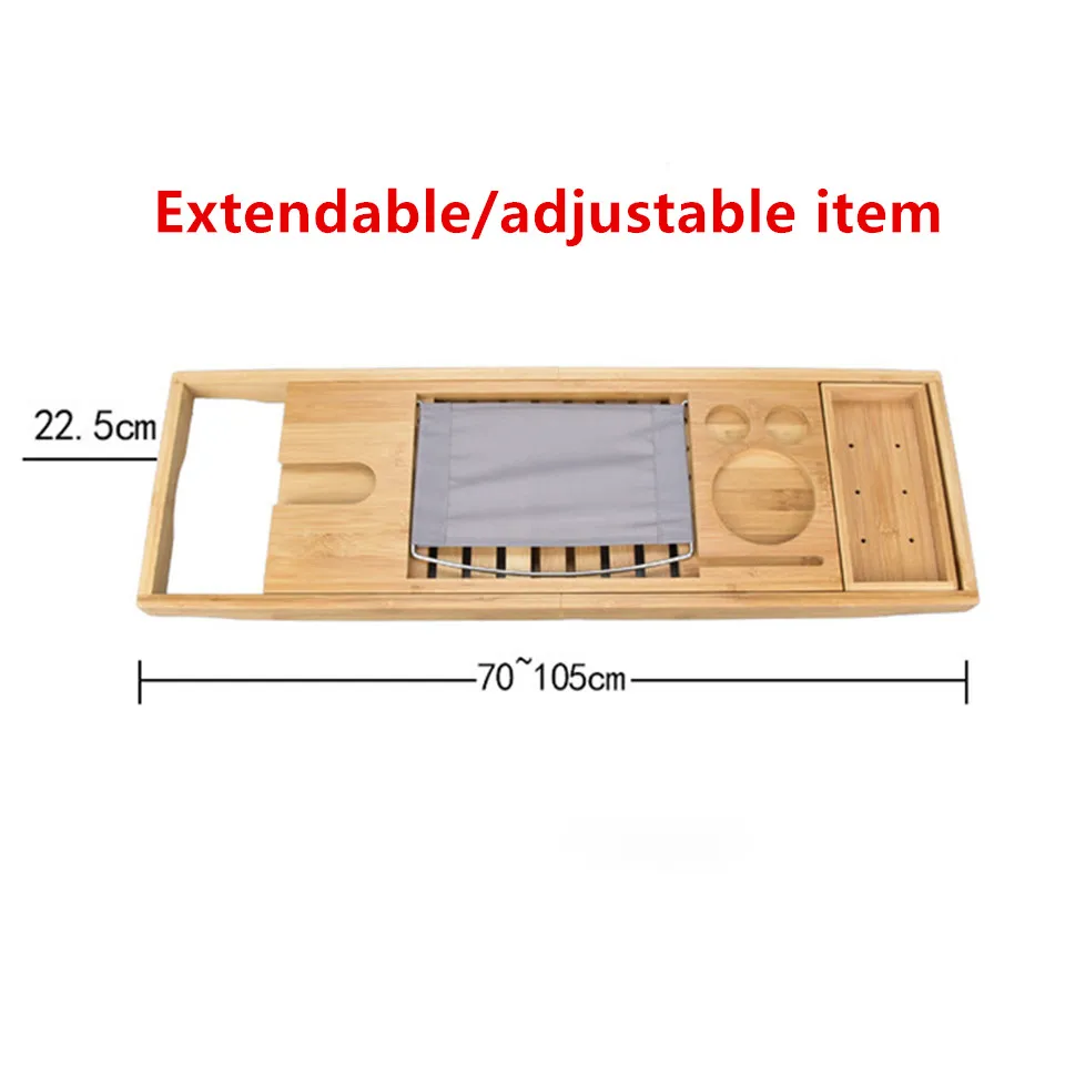 Extendable YS250 Выдвижной бамбуковый поднос для Ванной Caddy, поднос для ванной, деревянные стойки для ванной комнаты, регулируемый деревянный поднос для ванной/мост/полка, Органайзер - Цвет: Extendable YS250