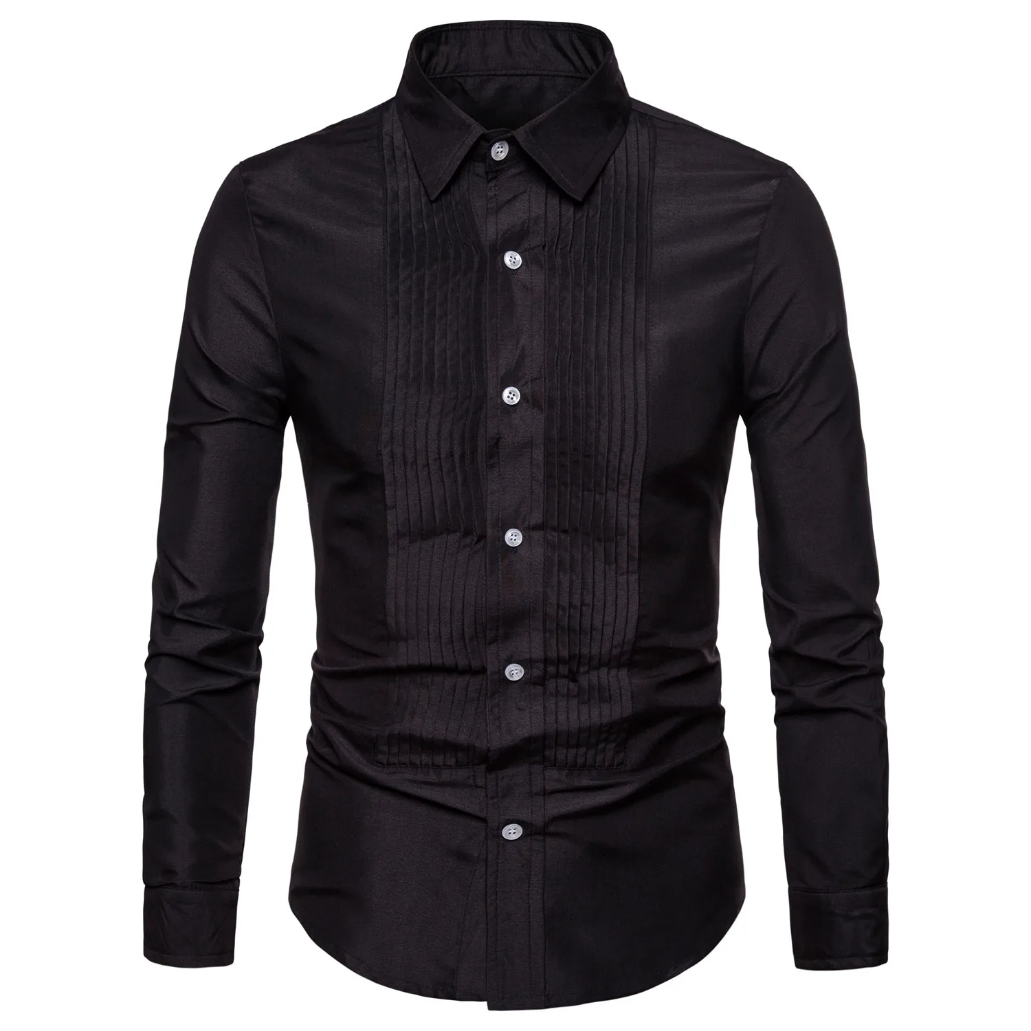 Новинка обтягивающие мужские рубашки однотонная Классическая рубашка для