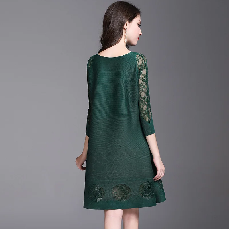 Женское плиссированное платье LANMREM с рукавом три четверти кружевное в стиле