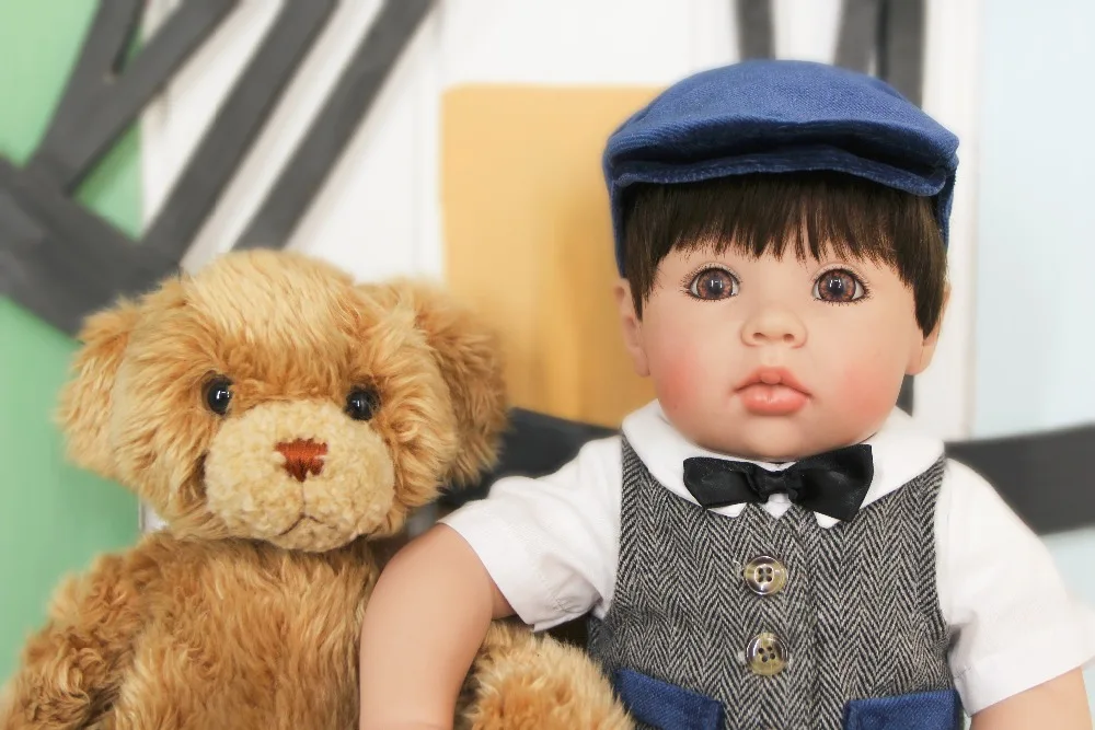 20 &quotкрасивый силиконовый Bebe Reborn boy Lifelike 50 см шапка для новорожденных куклы с