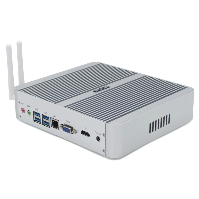 Hystou Broadwell безвентиляторный мини ПК Intel Core i7 5550u HD6000 Windows 10 компьютер неттоп 4K HTPC VGA