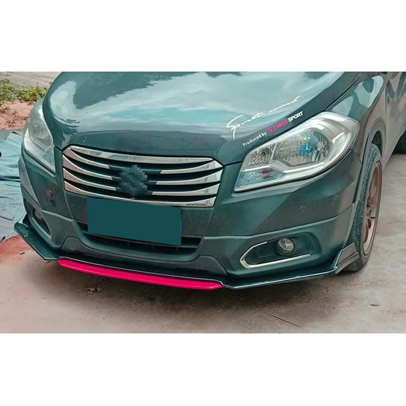 Front Bumper Spoiler Protector Plate Lip Body Kit Carbon Surface Chin Shovel Contrast Color Design For SX4 S-cross 2013