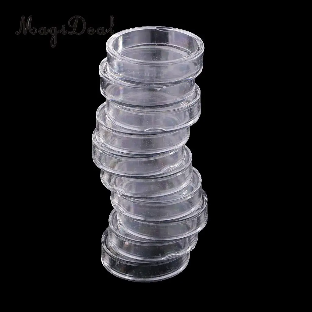 60mm MagiDeal Одежда высшего качества, 20 штук, прозрачные круглые Пластик монета контейнер для капсул хранения держатель Чехол 41/45/50/60 мм для монета Коллекция подарков - Цвет: 60mm