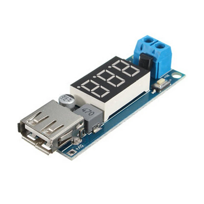 USB Charger LED Step-down Buck Converter Voltmeter Module Low Power DC 4.5-40V To 5V 2A High Efficiency Ripple | Электроника