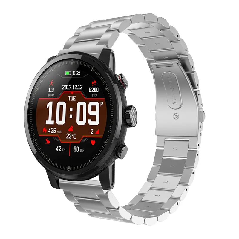 Ремешок из нержавеющей стали для оригинального Xiaomi Huami Amazfit Stratos 2 2th pace 22 мм