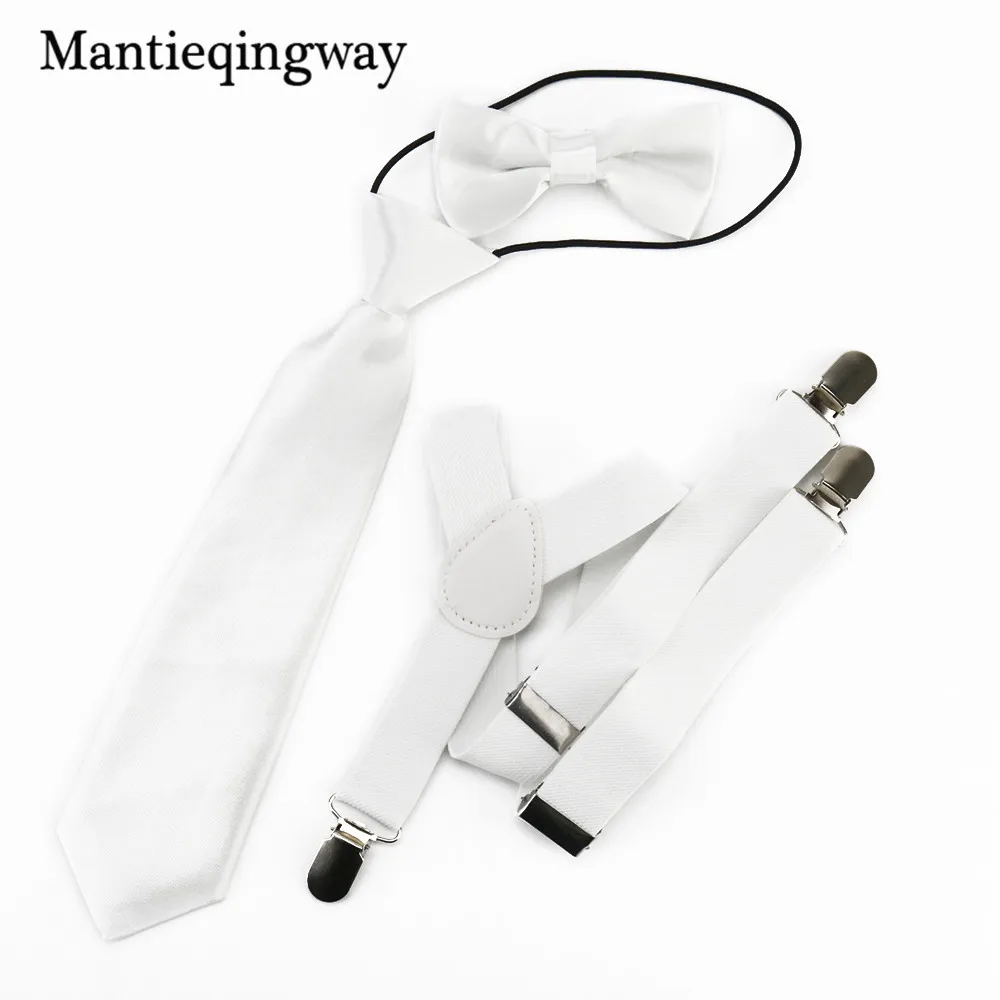 Mantieqingway Эластичные подтяжки для маленьких мальчиков галстук бабочка набор детей