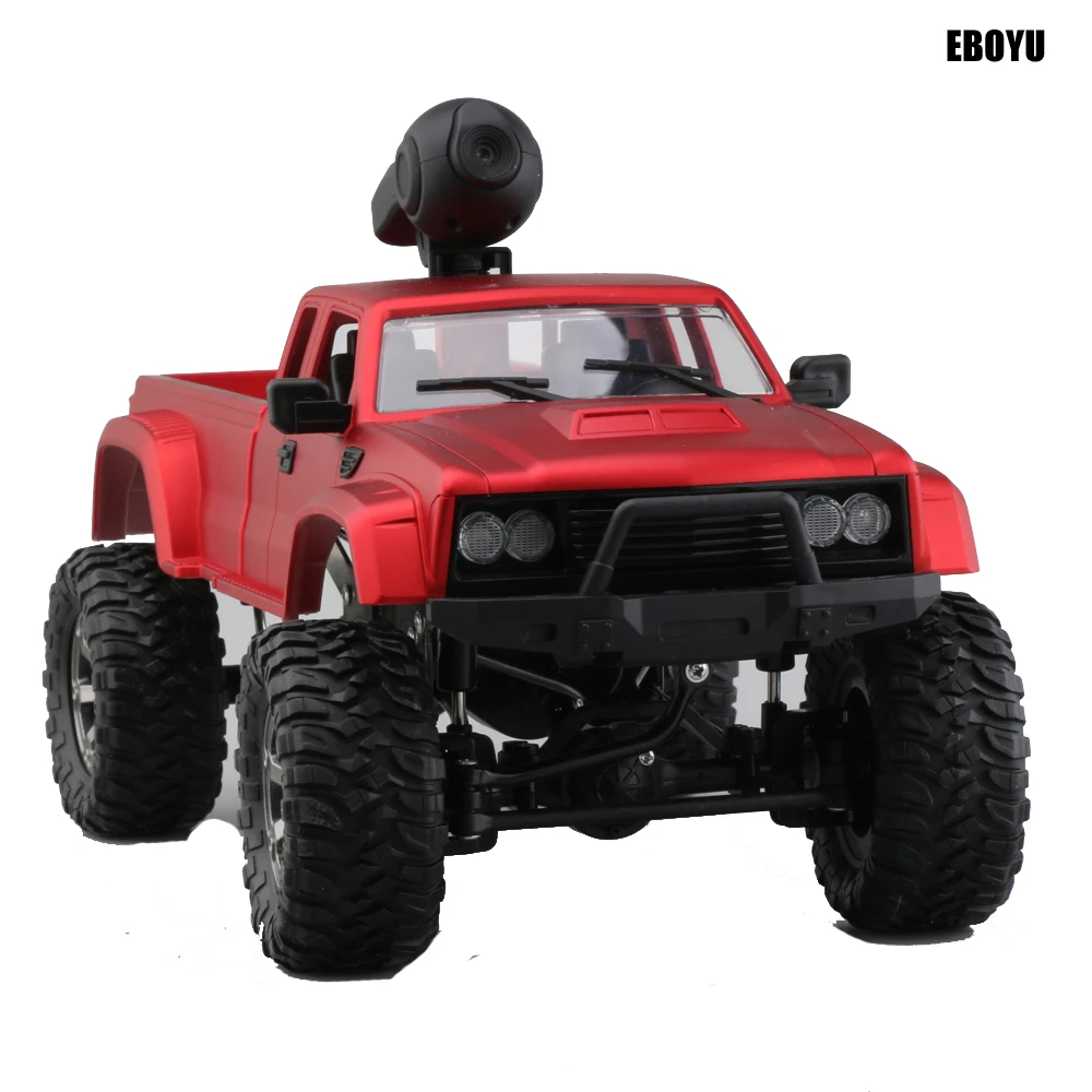 EBOYU FY002A+ WiFi 2,4 Ghz 1/16 4WD снег шины грузовик внедорожник RC грузовик с передний светильник WiFi FPV 0.3MP камера военный грузовик RTR