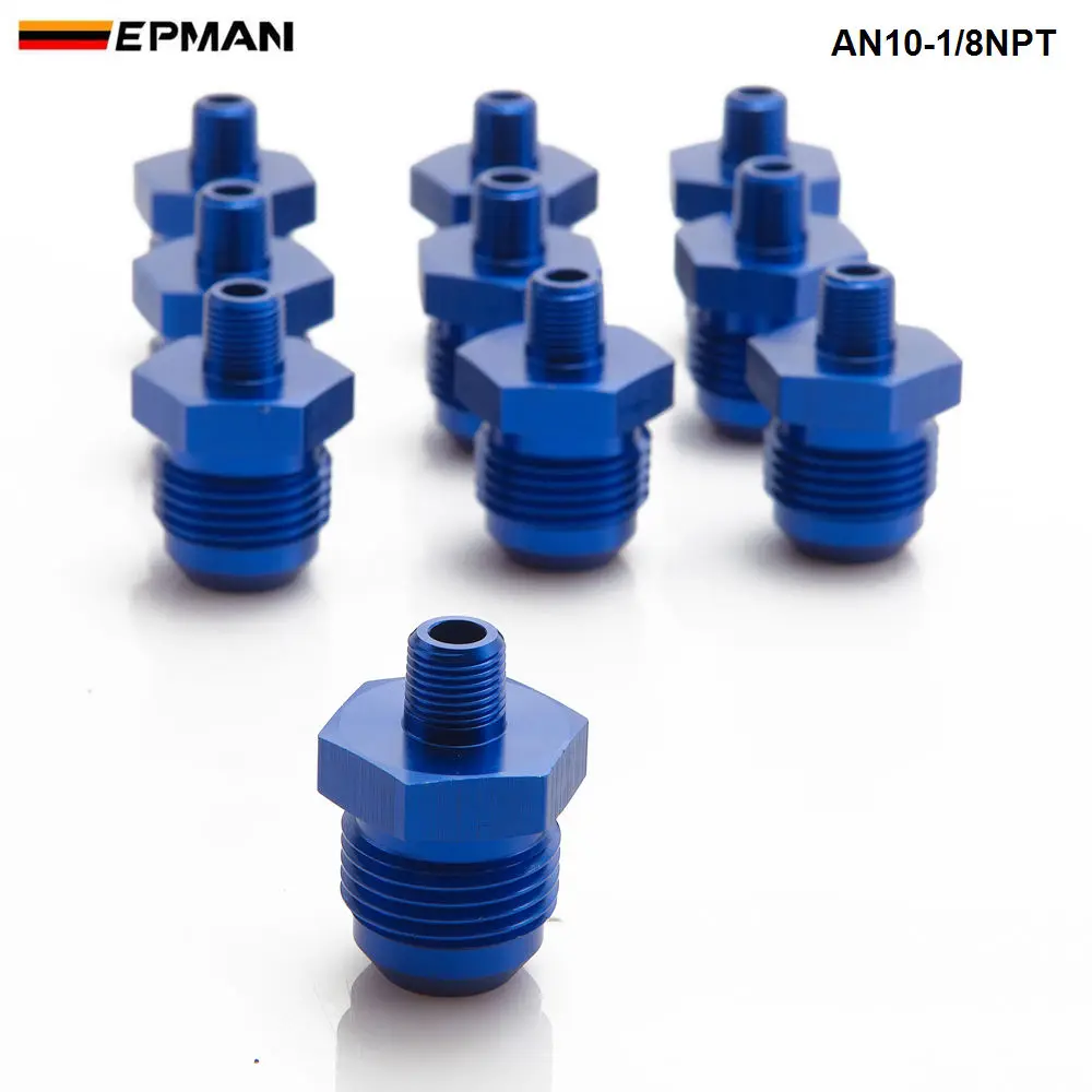 10 шт./лот прямой 10AN AN10 до 1/8 NPT штуцер трубы Производительность адаптер мужской бак