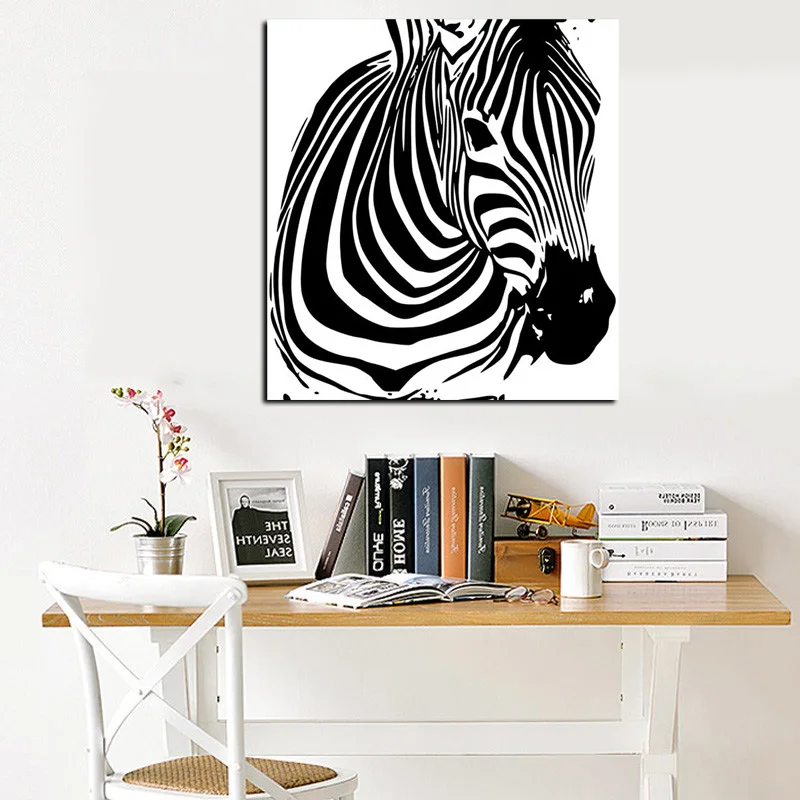 Художественный постер с изображением зебры HD принты красочные и черные