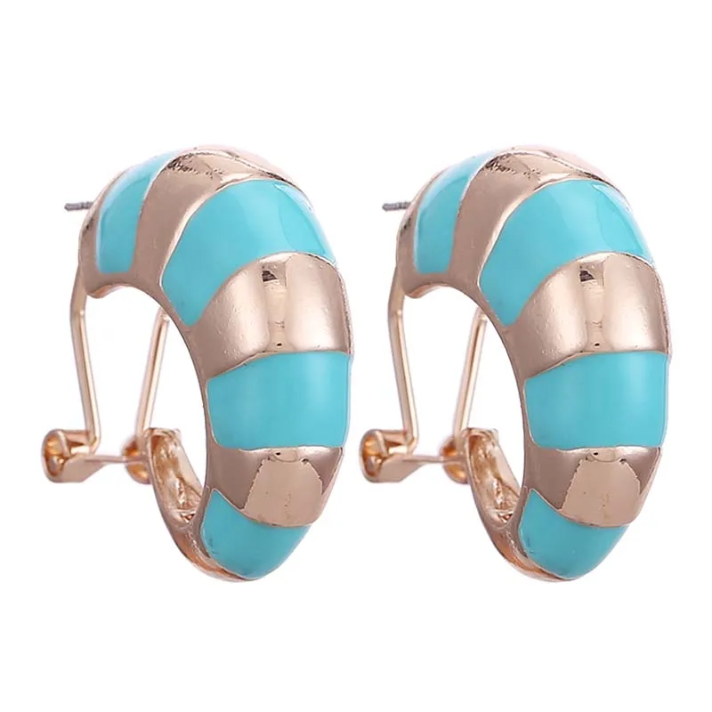 E1052 Blue Green Sehuoran Oorbellen, Модные Ювелирные серьги-гвоздики для женщин, трендовые масляные серьги, богемные серьги из цинкового сплава, массивные серьги - Окраска металла: E1052 Blue Green