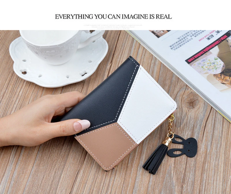 Mini Patchwork Womens Small Wallet Female Purse Luxury Leather Lady Wallets Bags and Purses Women Purses Ladies Wallets Cute Bag